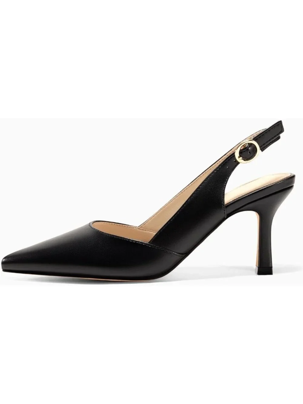 Chic Women's Slingback Kitten Heels, Closed Pointed Toe Backless Dress Pumps